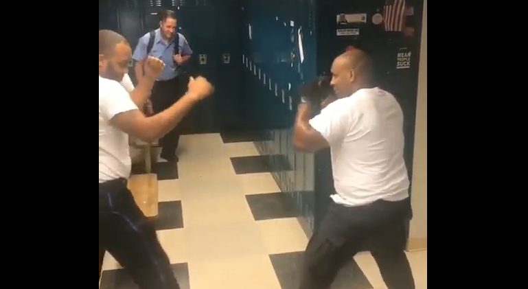 Two Cops Slap Boxing In The Locker Room!